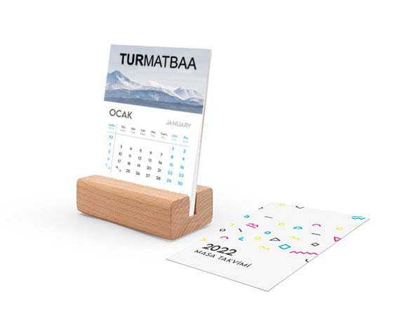 Ahşap Tabanlı Masa Takvimi