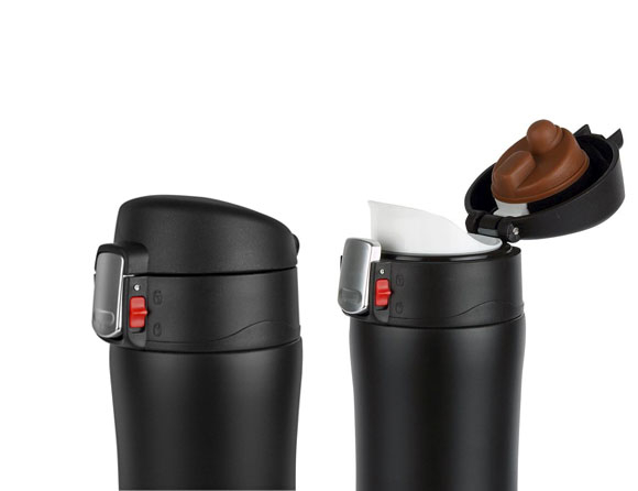 Otomatik Kapaklı Çelik Termos Mug