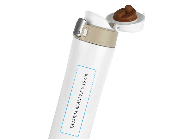 Otomatik Kapaklı Çelik Termos Mug